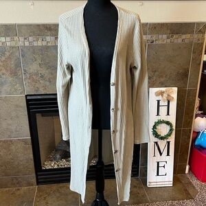 Light Sage Daytrip cardigan, size large.